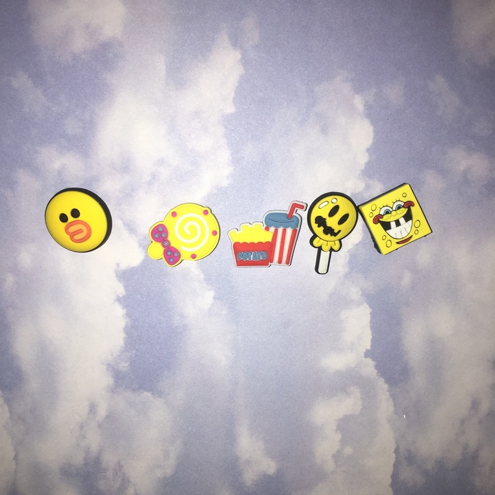 Yellow Themed 5 Piece Shoe Charms - Decorations - Shoe Accessories